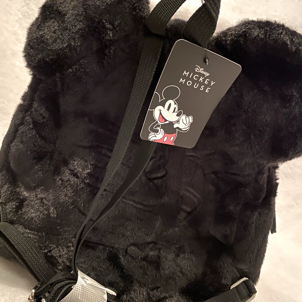 Fuzzy Mickey Mouse Mini Backpack - Picture 3 of 4